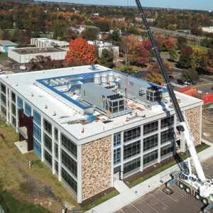 Mission-critical ERV unit with redundant fans and seismic bracing